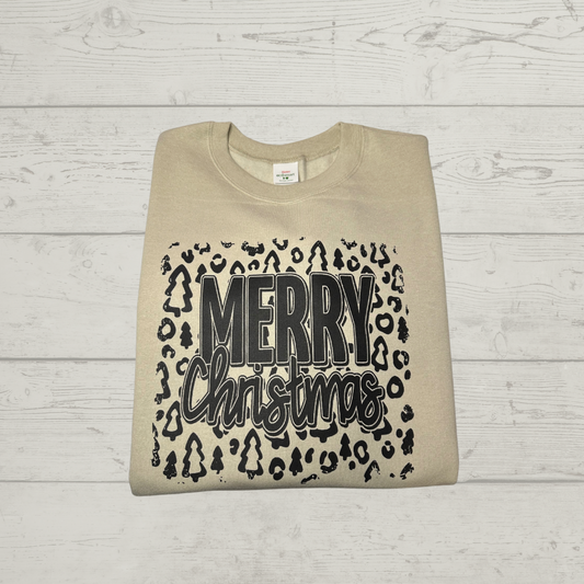 Merry Christmas Leopard Crewneck