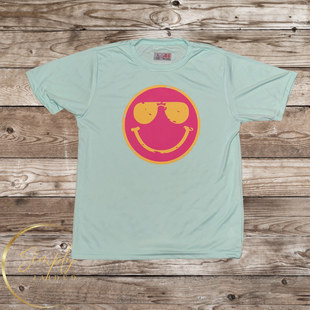 Distressed Pink Orange Smile Youth Tee