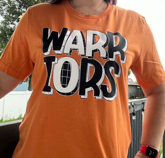 Warriors (Orange) Black and White Tee